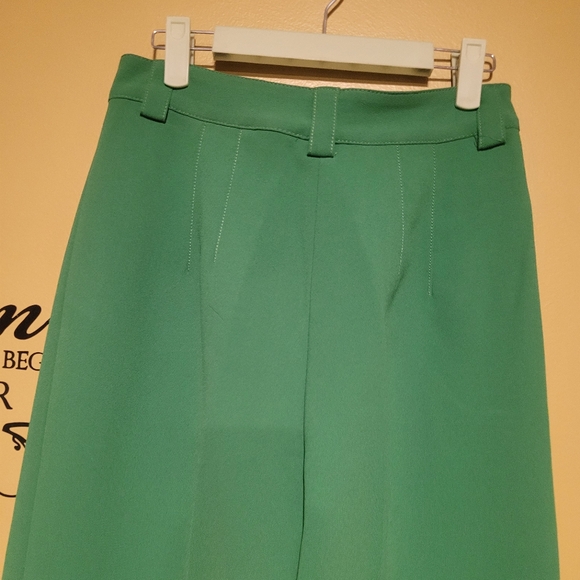 Zara Pleated Front Creased Green Dress Pants - Picture 5 of 6